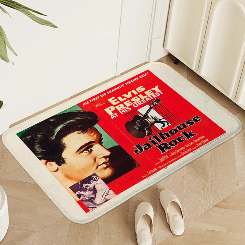 Tapis de chambre Elvis lavable antidérapant, tapis de cuisine, salon, salle de bain, paillasson d'entrée, tapis de couloir