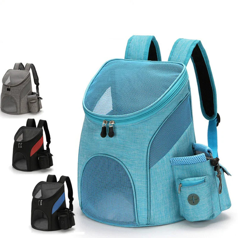 Sac à dos pliable pour animaux de compagnie, portable, pour sortir, en maille respirante, avec poche latérale, pour chat et chien