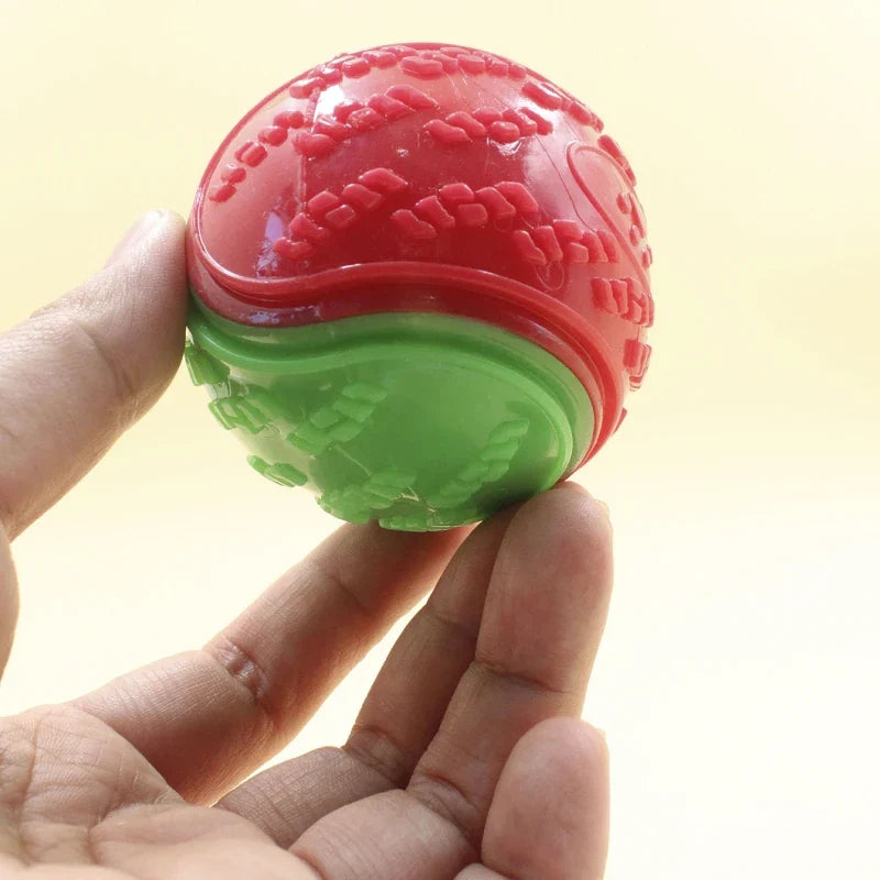 Interactive dog toys, soft TPR pet tooth cleaning toys, bite resistance, squeaky ball