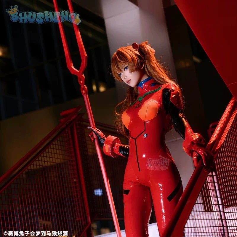 EVA Asuka Langley Soryu Cosplay Costume  EVANGELION-02 Fighting Jumpsuit Halloween Outfit Women Party