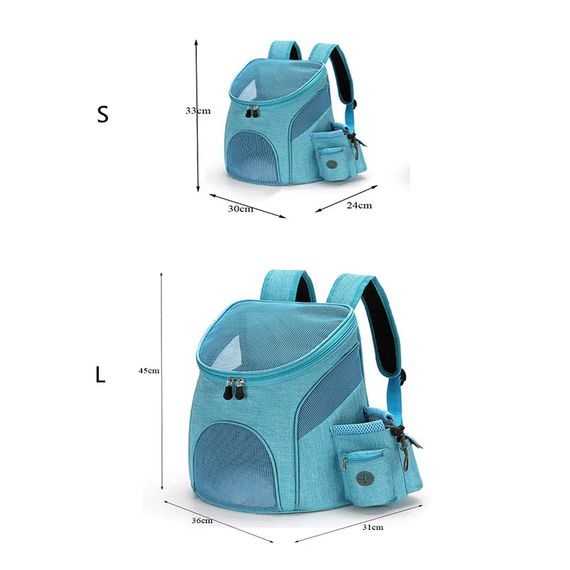 Sac à dos pliable pour animaux de compagnie, portable, pour sortir, en maille respirante, avec poche latérale, pour chat et chien