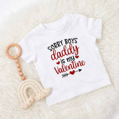 T-shirt imprimé pour maman et papa, vêtements pour enfants, hauts pour garçons et filles, tenue décontractée pour fête de la saint-valentin