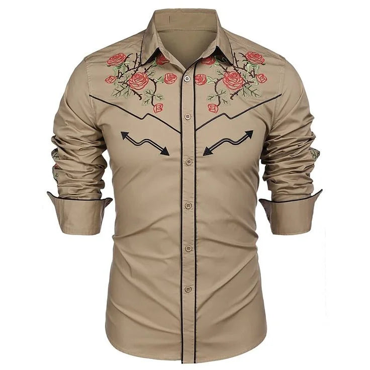 Chemise en denim western pour homme, confortable et douce, à manches longues, idéale pour le quotidien, avec boutons tendance