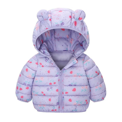 Enfants Garçons Bébé Vestes Légères à Capuche en Duvet Vêtements d'Extérieur Chauds Automne Enfants Filles Manteaux Imprimé Dinosaure Dessin Animé Vêtements Décontractés