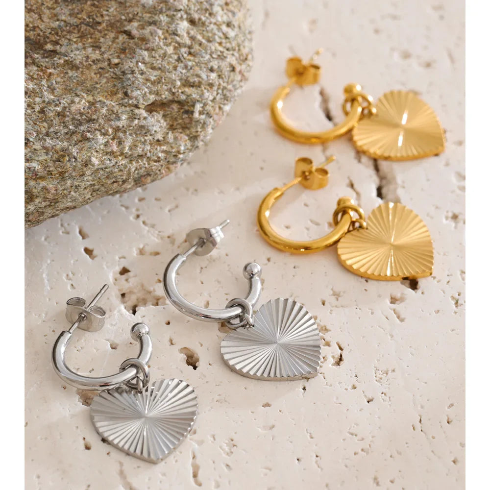 Yhpup – boucles d'oreilles pendantes en forme de cœur en acier inoxydable, pour toutes les Occasions, cadeau de saint-valentin, bijoux classiques antirouille