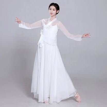 Ele Classical Dance Costume White Gauzy Skirt Super Fairy T Performance Suit Fene Dra Design Beautiful Mythology