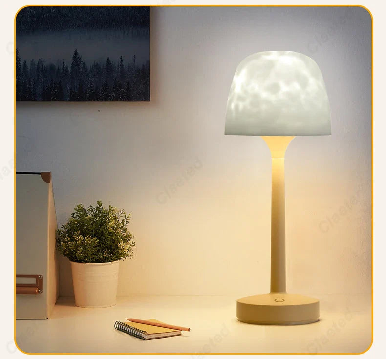 Lampe de chevet LED haute sur pied, effet vague d'eau, atmosphère romantique, cadeau pour couple, veilleuse de projection d'intérieur pour chambre à coucher