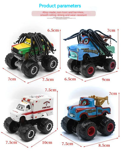 Pixar Cars 2 3 lutteur Mater et Lightning Mcqueen série de course véhicule en alliage métallique jouets pour enfants cadeau de collection à jambes hautes