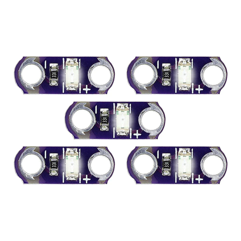 Module LED LilyPad 3V-5V 40mA, 5 pièces, Kit de bricolage, affichage LED Miniature jaune/vert/blanc/bleu/rouge