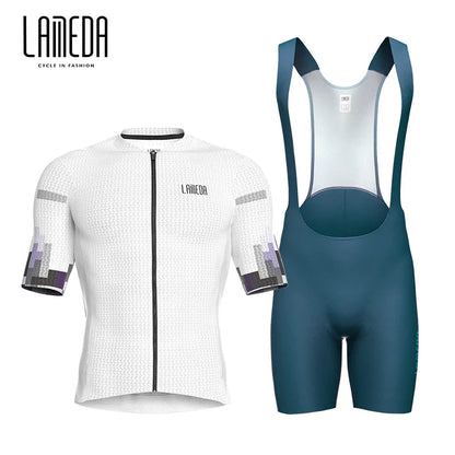 Lameda vêtements de cyclisme été hommes à manches courtes séchage rapide respirant maillot de cyclisme Shorts de cyclisme ensemble de sangles pour hommes