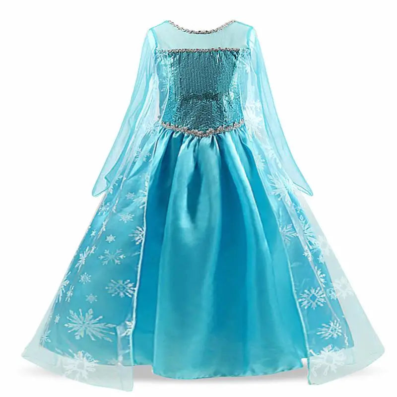 Robe de princesse Elsa pour filles, déguisement de cosplay Elsa, costume d'Halloween pour enfants, vêtements d'anniversaire, costume de cosplay de la Reine des Neiges pour enfants