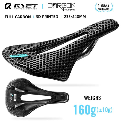 RYET vélo selle en carbone 3D selle imprimée 140mm 7x9mm Rail rond super léger route vtt course vélo siège selles coussin pièces