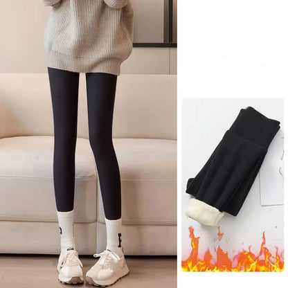 Xpqbb-Leggings d'hiver en velours d'agneau taille haute pour femme, collants chauds, pantalon de yoga, document solide, épais, sourire, commandé