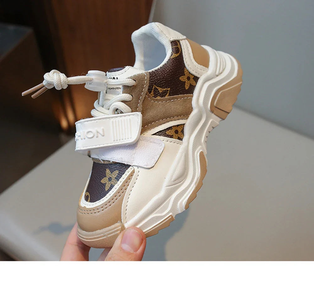 Chaussures de sport pour enfants garçons et filles automne nouvelles chaussures de tennis rétro moyennes et grandes, chaussures décontractées à carreaux pour étudiants