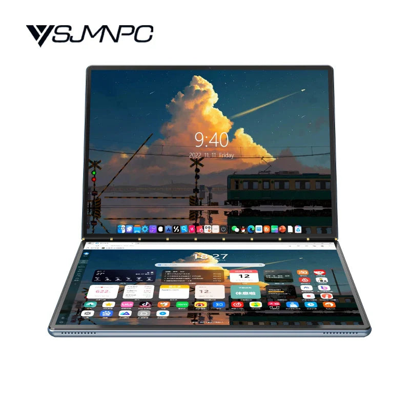 New Dual Screen Laptop Intel i3 1215U N100 Dual 10.95 Inch IPS Touch Screen Windows 11 Office Computer Tablet Notebook WiFi 6