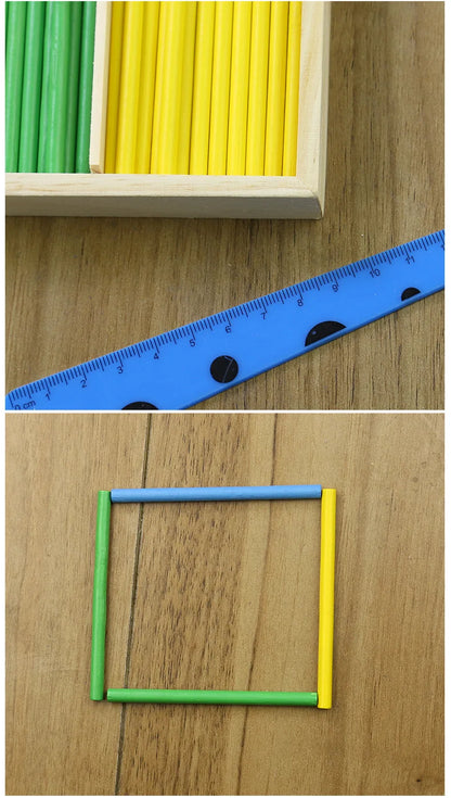 Children's math teaching aids, counting sticks, arithmetic learning box, wooden educational toys, Montessori education