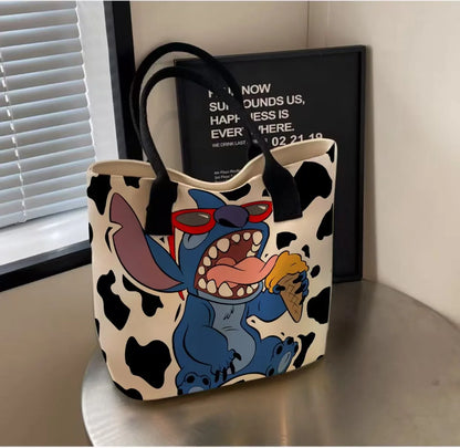 New Stitchou Single Shoulder Bag Cartoon Stitchou Pattern Shoulder Bag Ladies Tote Bags Joker Unisex Bags Commuter Handbag Gifts