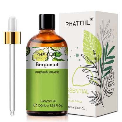 PHATOIL Eucalyptus 100 ml Essential Oil for Skin, Lavender, Vanilla, Jasmine, Lemon, Bergamot, Aromatic Oil for Aromatherapy Candle Making