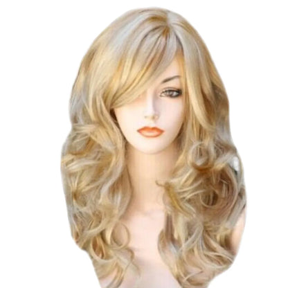 Blonde Wigs Wavy Curly Long Heat Resistant Fiber  Costume Party  Wigs for Women Synthetic