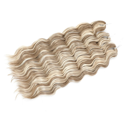 24Inch Crochet Hair Synthetic Braiding Hair Extensions Water Wave Ombre Rainbow color Fake Hair ANNA Deep Wave Curly Hair
