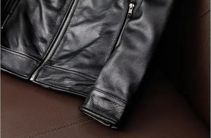Vente en gros. Vêtements 100 % cuir de vachette véritable. Brésilien. Mode. Coupe ajustée, veste en cuir naturel. Motard homme. Clientes brasileiros