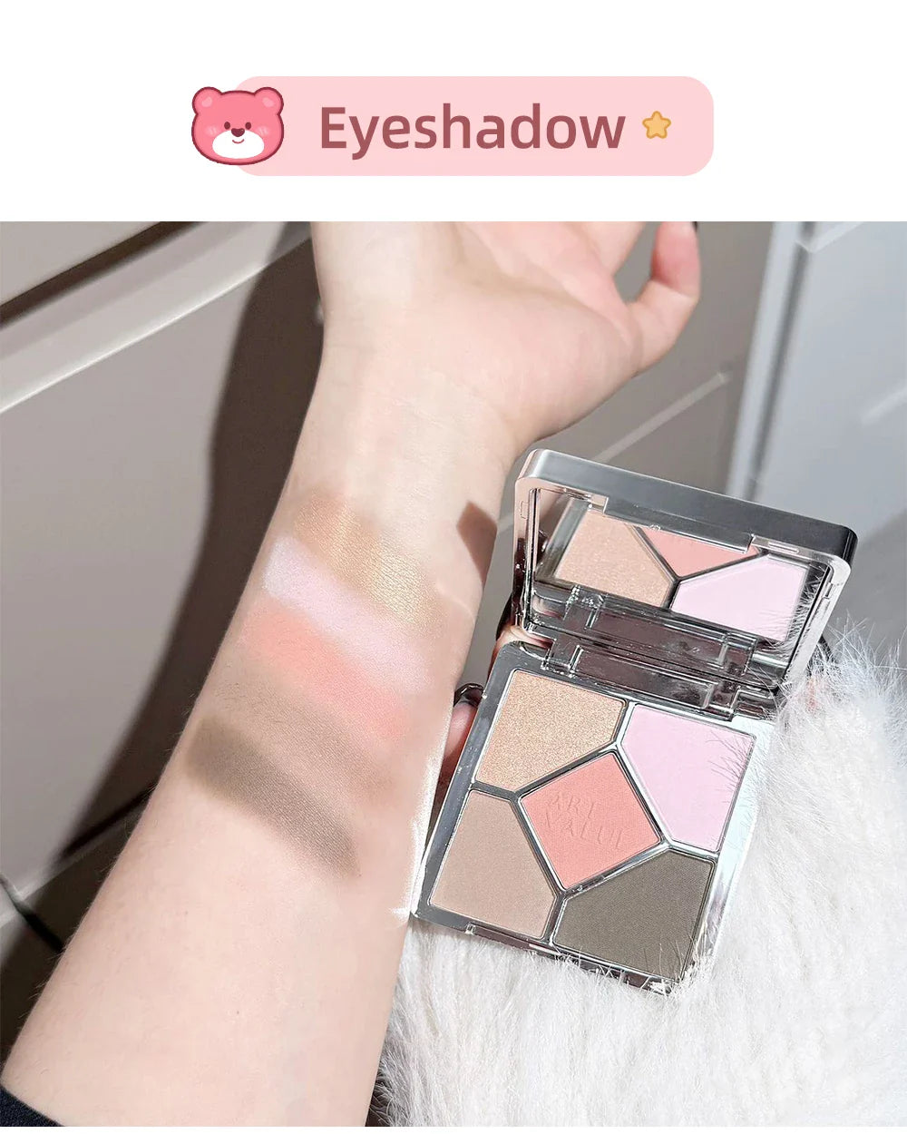 ART VALUE Coffrets de maquillage 7 pièces comprenant 3 couleurs de rouge à lèvres mat, 1 poudre pressée, 1 fard à joues, 1 palette de fards à paupières, 1 collier, coffrets de maquillage beauté