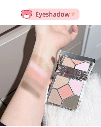 ART VALUE Coffrets de maquillage 7 pièces comprenant 3 couleurs de rouge à lèvres mat, 1 poudre pressée, 1 fard à joues, 1 palette de fards à paupières, 1 collier, coffrets de maquillage beauté
