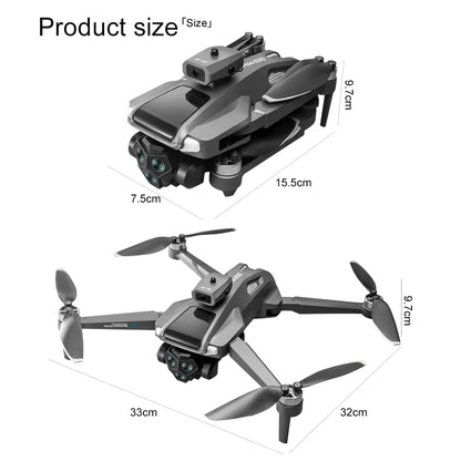 Drone professionnel 4K, double caméra, moteur sans balais, pour éviter les obstacles, hélicoptère RC, quadrirotor pliable