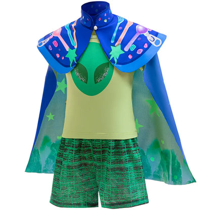 Elio Boys Costume Cosmic Adventure Outfits Alien Anime Movie Cosplay Clothes Boys Tshirt Shorts Cloak Sets Party Carnival Hallow