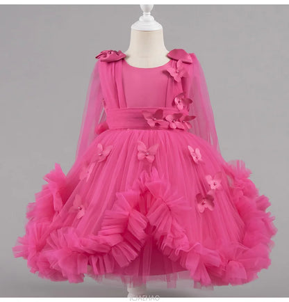 Robe de soirée 2025, robe de princesse pour filles, tenue de concours de fleurs, piano, Recital, anniversaire, mariage, jupe de ballerine, occasion formelle
