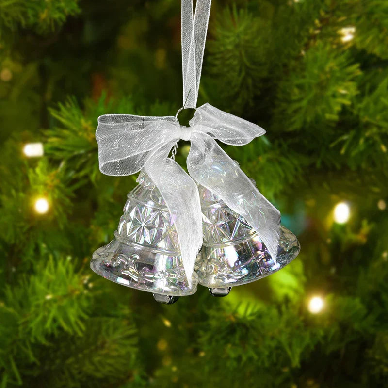 Arbre de noël Transparent flocon de neige suspendus ornements pendentif acrylique 2025 décoration de noël pour la maison cadeaux Navidad nouvel an 2026