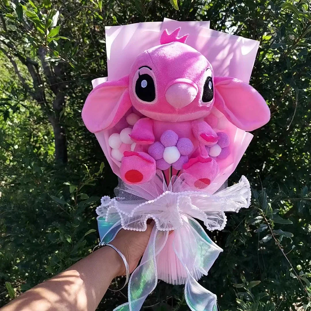 Anime Lilo and Stitch Bouquet Cartoon Stuffed Plush Doll Toy Animals Valentine's Day Christmas Birthday Wedding Party Gifts