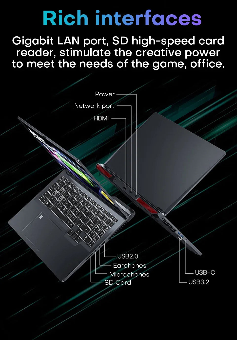ACEKAMAS 16" Gaming Laptop Intel Core i7 6700HQ GTX 1060 Windows 11 Pro Gamer PC 16GB DDR4 1TB SSD IPS Notebook Computer Laptops