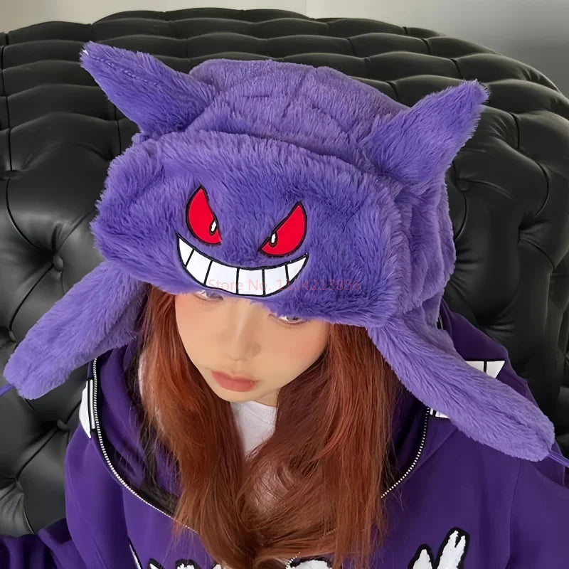 New Winter New Kuromi Spider Man Stitch Violent Bear Cartoon Hat Popular Man Women Cute Warm Ears Protection Hat New Year Gifts