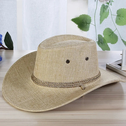 Spring Autumn Wide Brim Solid Color Men Jazz Hat Unisex Sun Protection Outdoor Women Top Hat Cowboy Cap