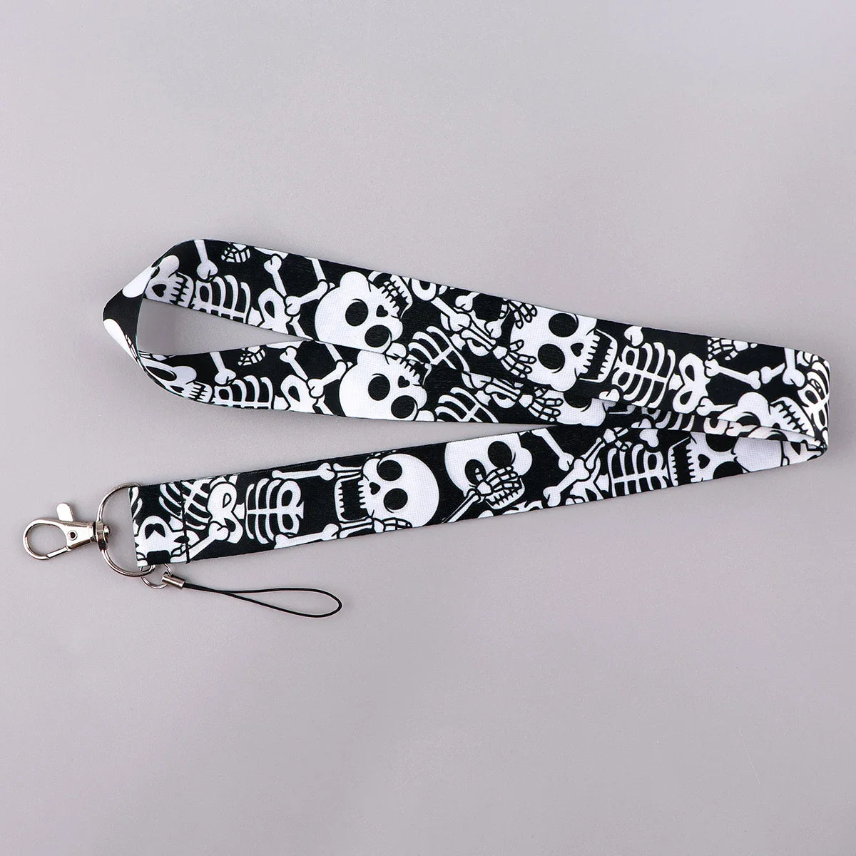 Cordon en forme de crâne pour clés, cartes d'identité, gym, téléphone, porte-badge USB, lanière de cou DIY, corde de suspension, accessoires de téléphone pour Halloween