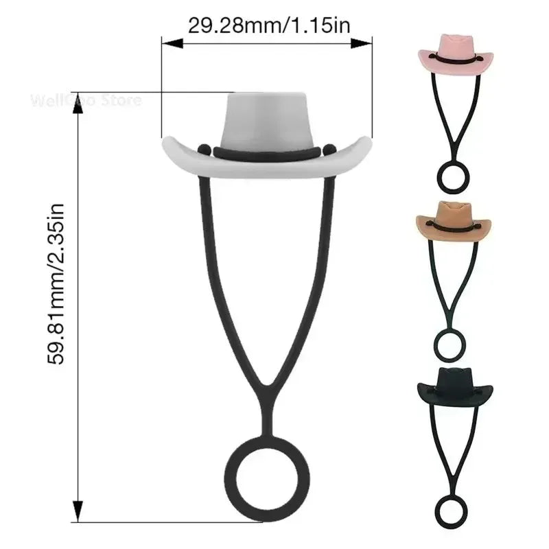 Silicone Cowboy Hat Straw Covers Caps Dustproof Cute Protector Mug Straw Tip for 30 40Oz Tumbler Water Bottle Decor Accessories