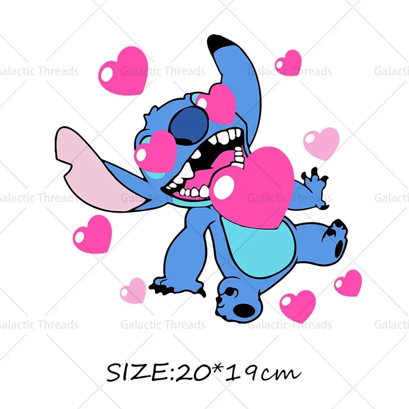 Stitch Lilo Iron on Decals Heat Press Patches Thermal Transfer Stickers for Clothes DIY Ironing Prints