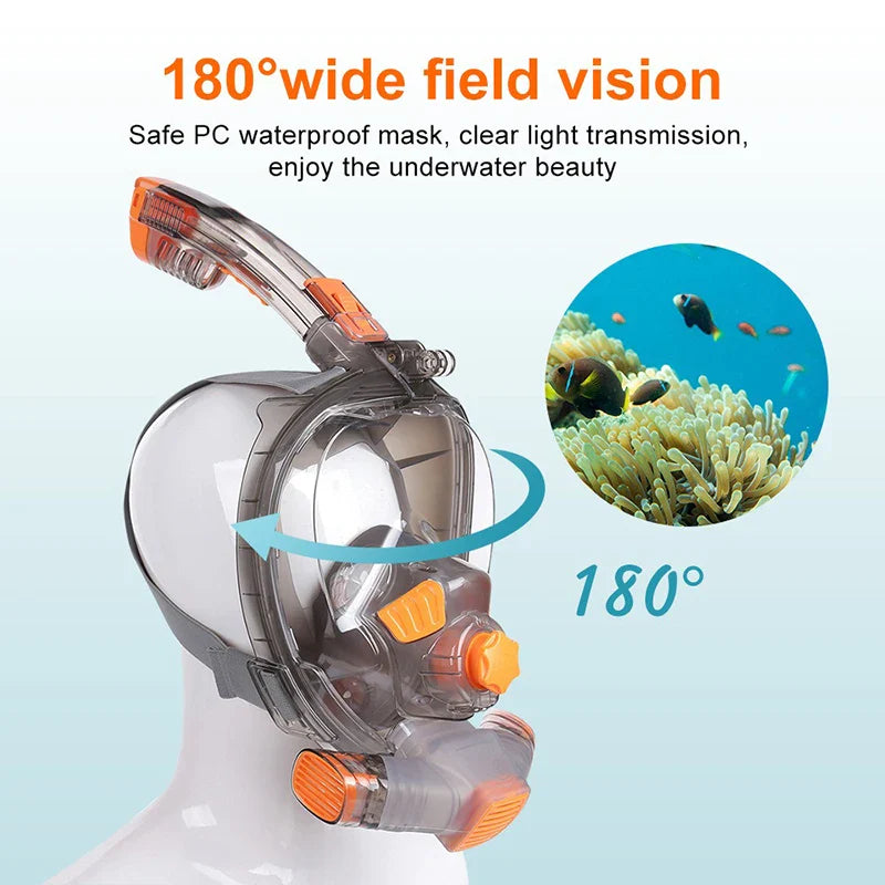 Nouveau masque de plongée sous-marine complet masque de plongée sous-marine pour adulte lunettes Anti-buée sous-marine vue large masque de natation Transparent pliable