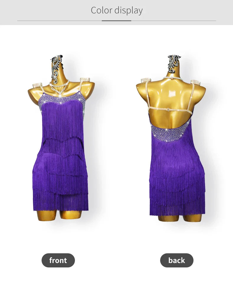 Robes de danse latine à franges, Costume de compétition Sexy pour femmes, vêtements d'entraînement pour salle de bal, Costume grande taille pour filles, Performance de Cabaret, 2026