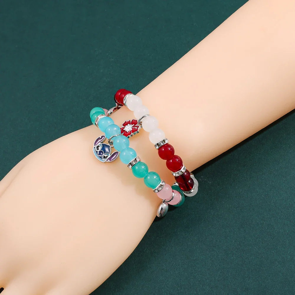 Cute Cartoon Stitch Flower Pendant Creative and Fashionable Suitable as a Gift for Best Friends