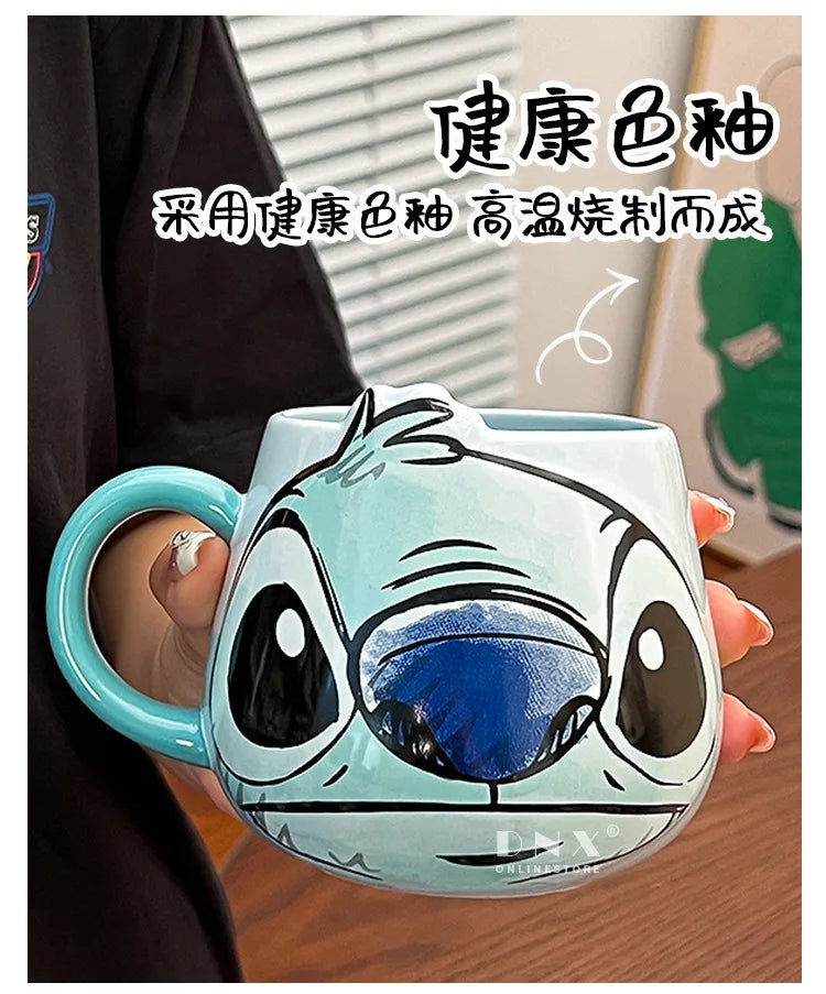 Anime Stitch Girl High-Looking Fashion Cartoon Creative Pattern Couple Milk Drinking Coffee Ceramic Mug Birthday Gifts