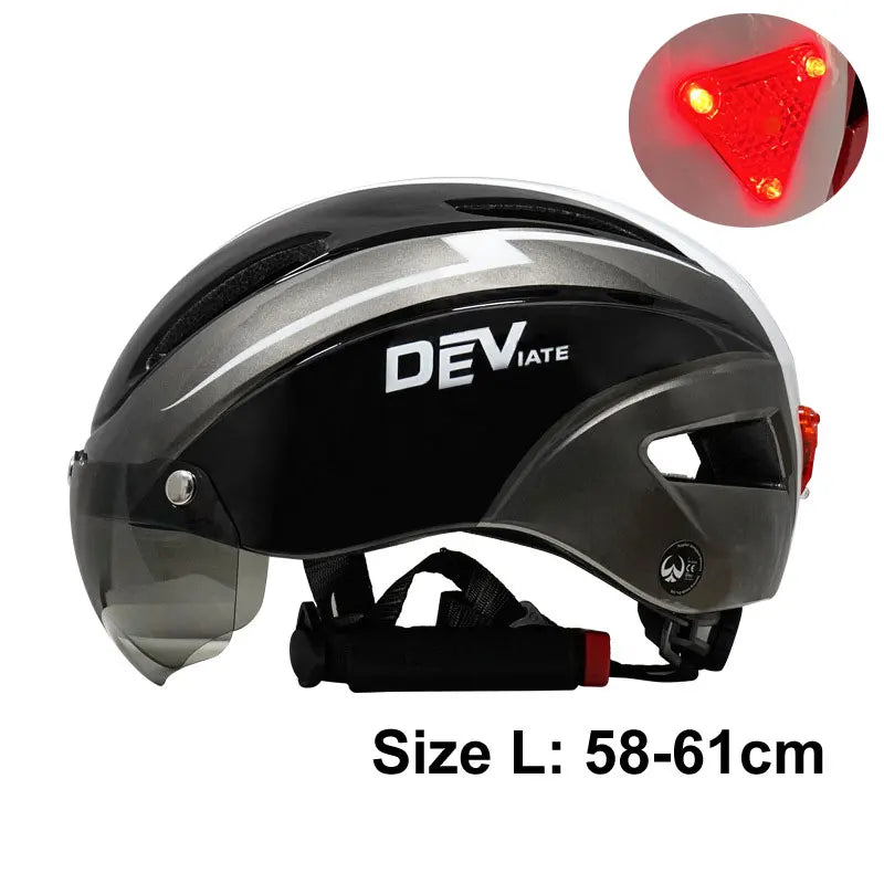 Casque de vélo avec lumière LED pour hommes et femmes, casque de vélo à lentille magnétique, route, montagne, équitation, sports de vélo, planche à roulettes, scooter