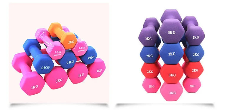 Haltère professionnel pour femmes, 1kg, os, équipement de sport, fitness à domicile, perte de poids, trempette en plastique multicolore