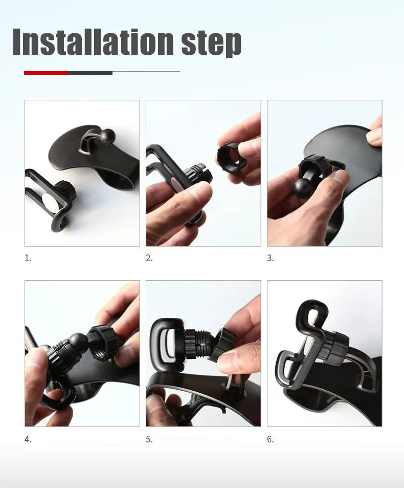 Support de téléphone de voiture rotatif à 360 degrés, Support universel pour téléphone portable, Support de tableau de bord pour poignée automatique, Support fixe pour téléphone portable