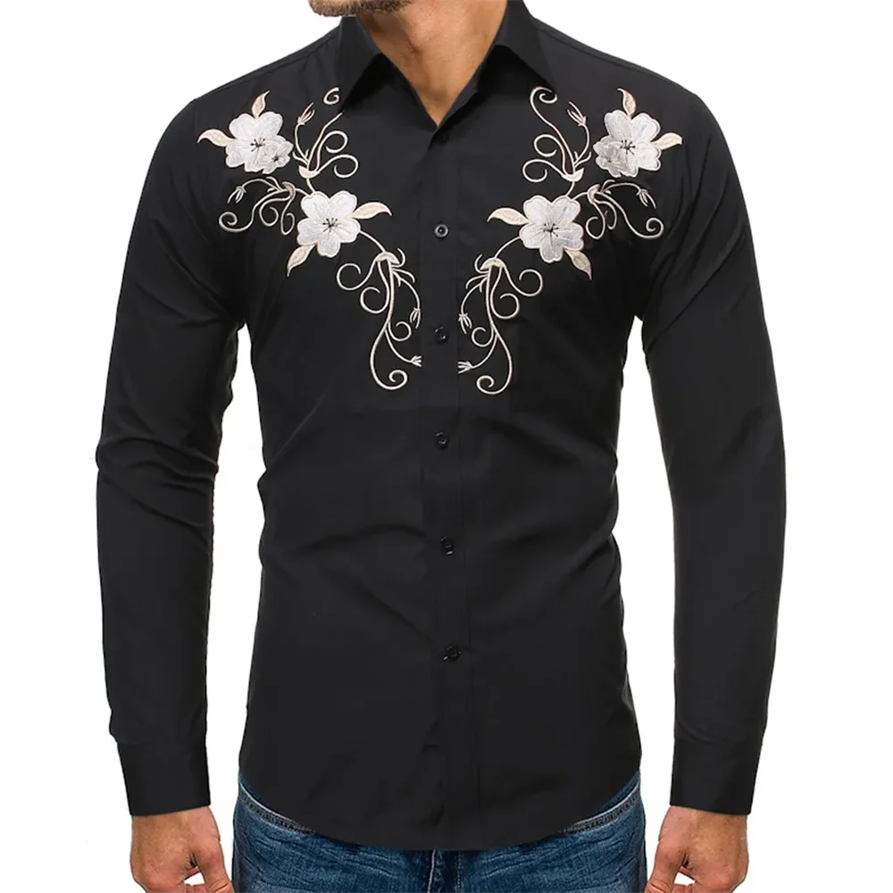 Chemise en jean Western pour homme Chemise à manches longues confortable et douce Vêtements pour homme Chemise en jean pour usage quotidien Modèle boutonné tendance