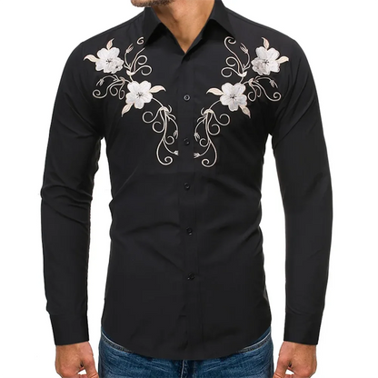 Chemise en jean Western pour homme Chemise à manches longues confortable et douce Vêtements pour homme Chemise en jean pour usage quotidien Modèle boutonné tendance