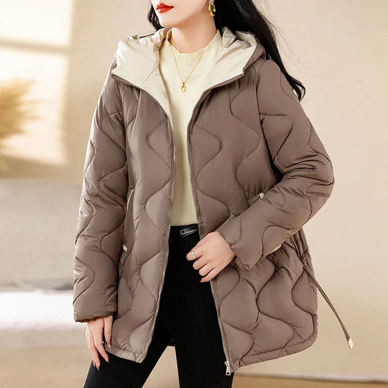 2024 New Winter Jacket Parkas Women Coat Fur Collar Hooded Overcoat Female Jacket Parka Thick Warm Cotton Padded Outwear