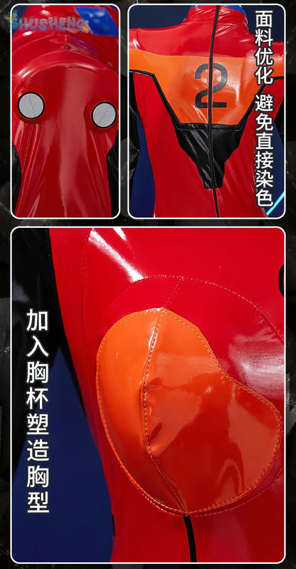 EVA Asuka Langley Soryu Cosplay Costume  EVANGELION-02 Fighting Jumpsuit Halloween Outfit Women Party