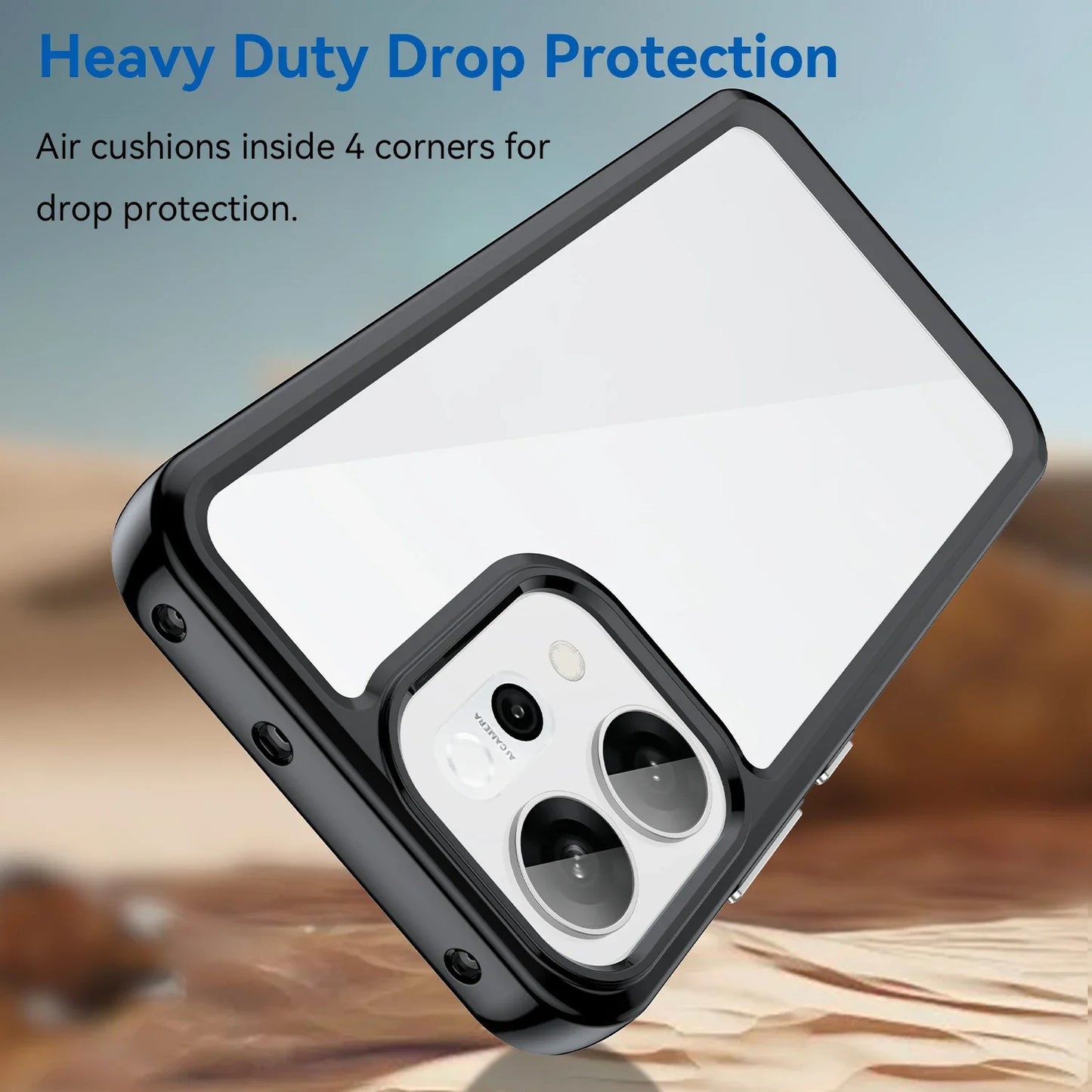 Pour la coque OPPO Reno14 F, coque Reno 14 F, Fundas Coque, cadre souple translucide rigide, antichoc, coque arrière transparente OPPO Reno 14F